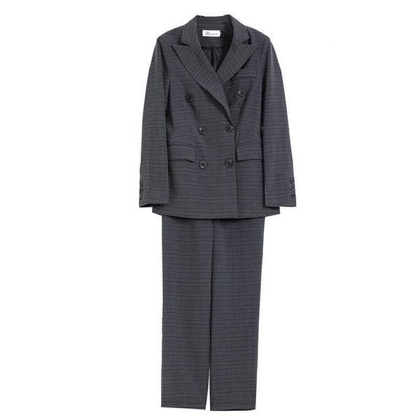 professional women's suit pants autumn double-breasted slim check female office two-piece 210527, White
professional women's suit pants autumn double-breasted slim check female office two-piece 210527, White