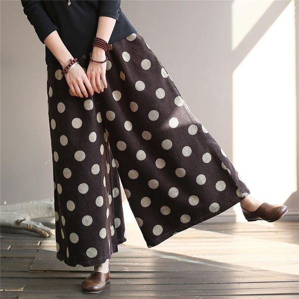 women's pants & capris fairy natural women corduroy wide leg retro elastic waist 2021 spring autumn printed dot casual soft female loos, Black;white
women's pants & capris fairy natural women corduroy wide leg retro elastic waist 2021 spring autumn printed dot casual soft female loos, Black;white