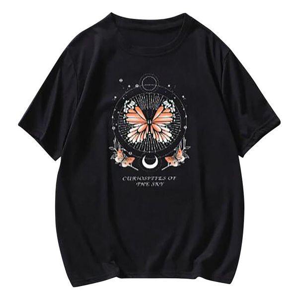 women's t-shirt 2021 style fashion womens solid color print butterfly oversized casual short sleeve novum, White
women's t-shirt 2021 style fashion womens solid color print butterfly oversized casual short sleeve novum, White