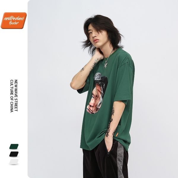 2021 summer new fashion brand mischievous head print t-shirt for men and women short sleeve couple's wear loose casual base tee, Gray
2021 summer new fashion brand mischievous head print t-shirt for men and women short sleeve couple's wear loose casual base tee, Gray