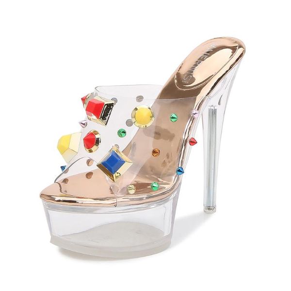 women shoes stiletto platform super high heel 14cm open toe colorful rivet sandals plus size 35-43 slippers roman style, Black
women shoes stiletto platform super high heel 14cm open toe colorful rivet sandals plus size 35-43 slippers roman style, Black