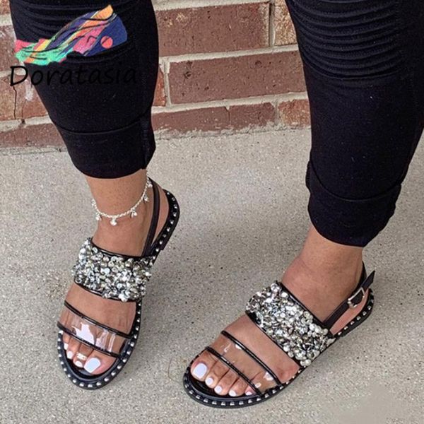 trendy transparent pvc shoes summer flat sandals women arrival ins fashion bling decorating, Black
trendy transparent pvc shoes summer flat sandals women arrival ins fashion bling decorating, Black