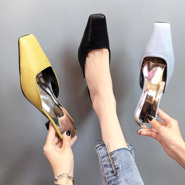 pointed toe mules for women 2021 med shallow thin heels female shoes ladies' slippers soft cover rubber spring slides pu, Black
pointed toe mules for women 2021 med shallow thin heels female shoes ladies' slippers soft cover rubber spring slides pu, Black