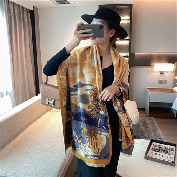 fairyland elk autumn and winter new imitation cashmere scarf women's bib air conditioning shawl elegant fashion versatile, Blue;black
fairyland elk autumn and winter new imitation cashmere scarf women's bib air conditioning shawl elegant fashion versatile, Blue;black