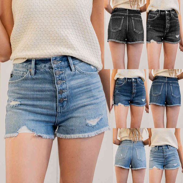 women's jeans summer wear high waist hole stretch slim fit single breasted fashion lace shorts, Blue
women's jeans summer wear high waist hole stretch slim fit single breasted fashion lace shorts, Blue