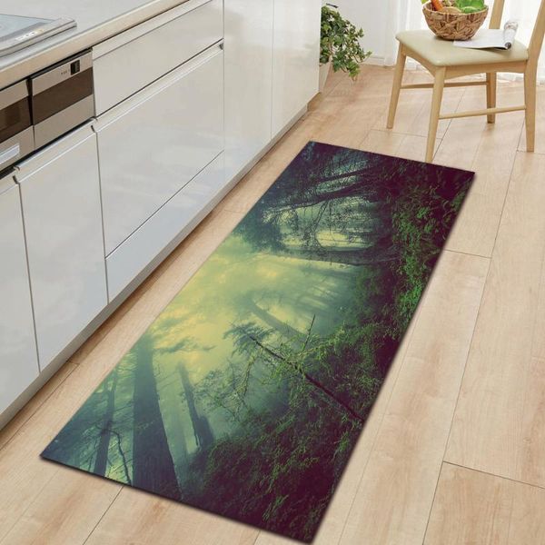 jungle tree living room floor doormat kitchen bathroom non-slip mat bedroom strip carpets