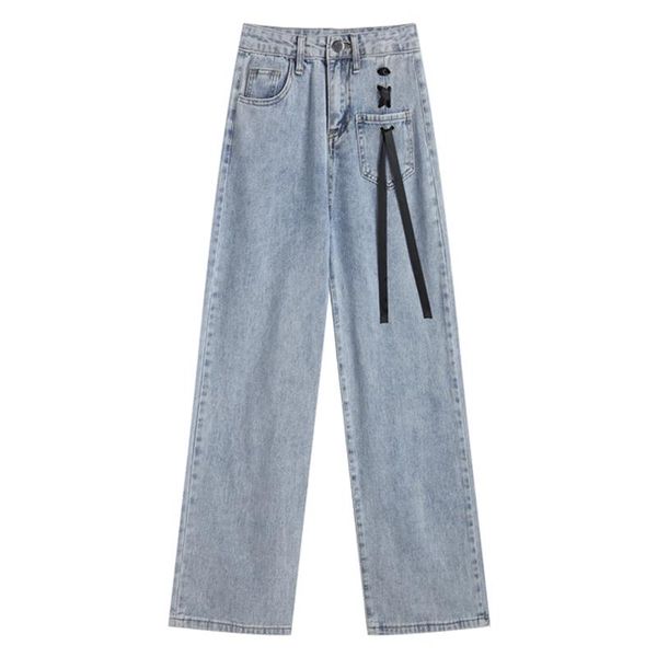 women's jeans summer high-waisted straight loose wild tie-up decorative bow trousers retro blue spring autumn good looking
women's jeans summer high-waisted straight loose wild tie-up decorative bow trousers retro blue spring autumn good looking