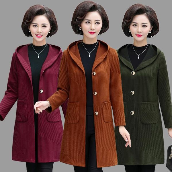 women's trench coats middle age clothing women coat plus size knit cardigan hooded spring-autumn fashionable female k4611, Tan;black
women's trench coats middle age clothing women coat plus size knit cardigan hooded spring-autumn fashionable female k4611, Tan;black