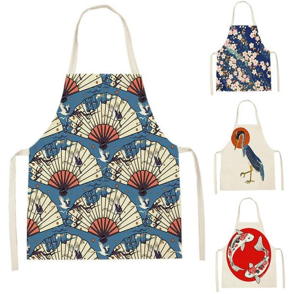 aprons japanese style fan apron waist bib women wave cherry blossom home cooking tools waterproof pinafores 68-55cm grembiule
aprons japanese style fan apron waist bib women wave cherry blossom home cooking tools waterproof pinafores 68-55cm grembiule