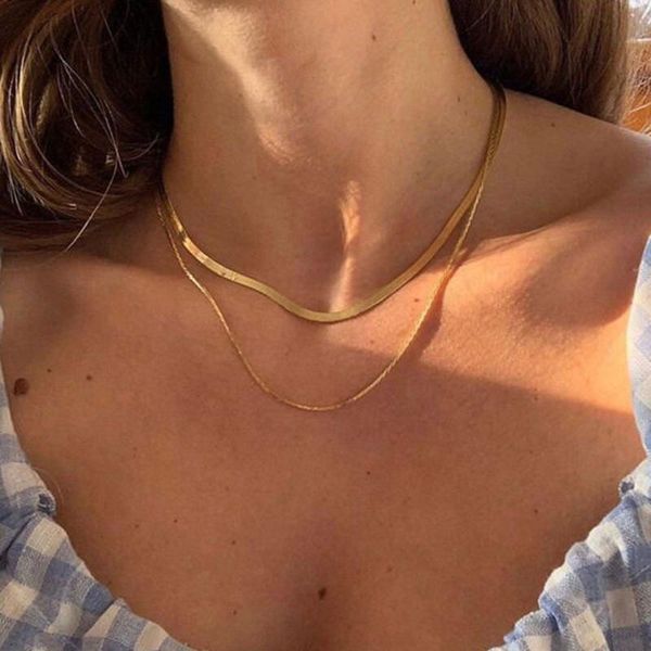 chains punk women snake chain choker necklace gold color kpop layered chic necklaces minimalist thin metal neck jewelry shamrock, Silver
chains punk women snake chain choker necklace gold color kpop layered chic necklaces minimalist thin metal neck jewelry shamrock, Silver