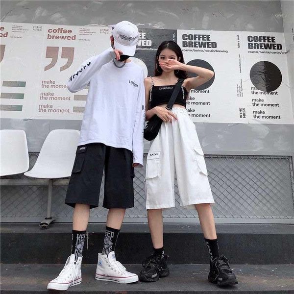 women's pants & capris women wide leg half pocket high waist straight bottoms summer england style trousers black street wear knee-leng, Black;white
women's pants & capris women wide leg half pocket high waist straight bottoms summer england style trousers black street wear knee-leng, Black;white