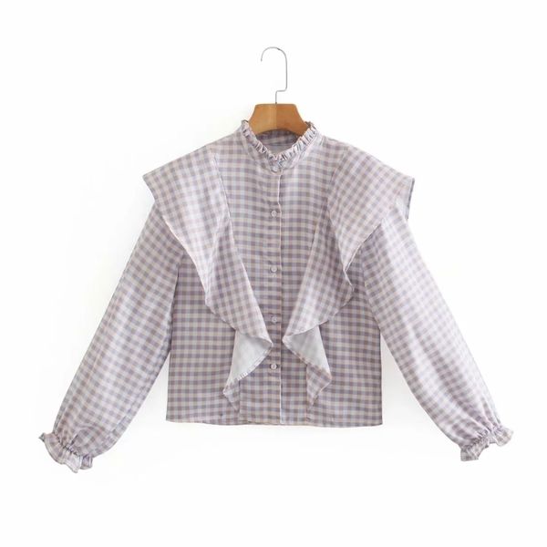 summer women cascading ruffle plaid blouse female nine quarter sleeve shirt casual lady loose blusas s8872 210430, White
summer women cascading ruffle plaid blouse female nine quarter sleeve shirt casual lady loose blusas s8872 210430, White
