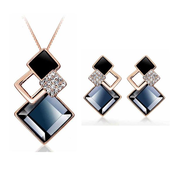 earrings & necklace ociki rose gold color chokers and jewelry set square grey crystal for women girls gift drop, Silver
earrings & necklace ociki rose gold color chokers and jewelry set square grey crystal for women girls gift drop, Silver
