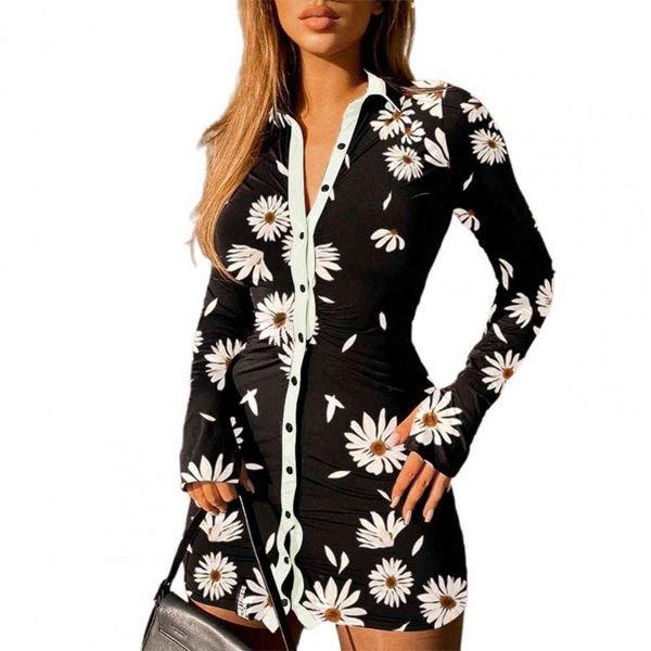 2021 new autumn winter fashion floral dress women mini full sleeve high waist loose print, Black;gray
2021 new autumn winter fashion floral dress women mini full sleeve high waist loose print, Black;gray
