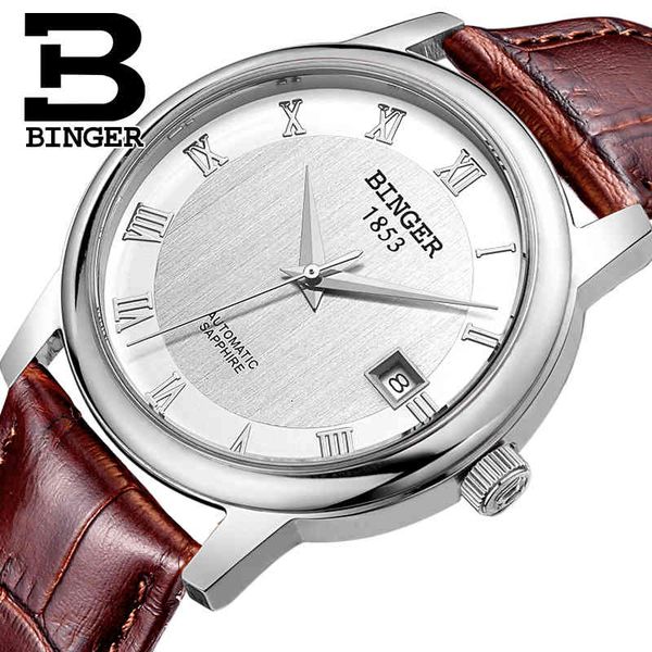 switzerland binger watches men luxury brand mechanical sapphire complete stainless steel clock 1-year warranty b653-1, Slivery;brown
switzerland binger watches men luxury brand mechanical sapphire complete stainless steel clock 1-year warranty b653-1, Slivery;brown