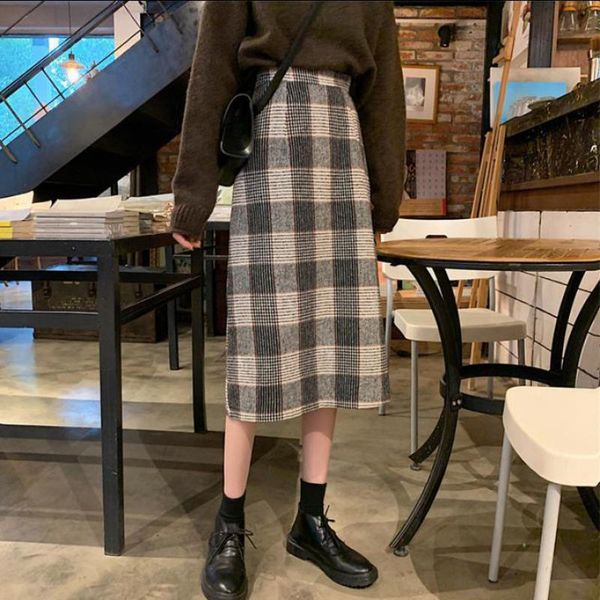 autumn & winter retro plaid elastic high waist slimming all-match casual fashion women a-line long skirt skirts, Black
autumn & winter retro plaid elastic high waist slimming all-match casual fashion women a-line long skirt skirts, Black