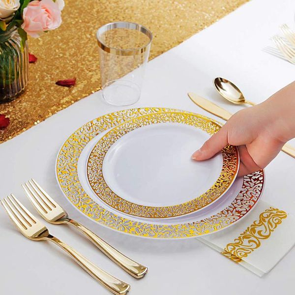 disposable dinnerware 25pcs golden rose plastic plate salad fork spoon party decoration and gold edge tableware birthday
disposable dinnerware 25pcs golden rose plastic plate salad fork spoon party decoration and gold edge tableware birthday