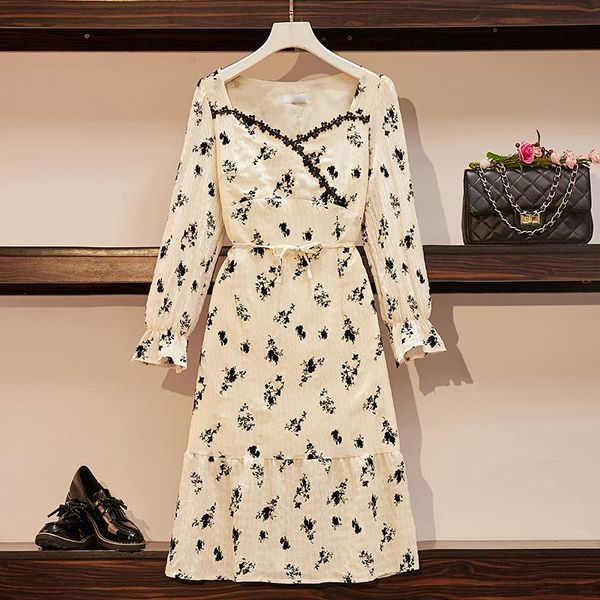 casual dresses 4xl plus size women french vintage flower dress autumn winter 2021 long sleeve v neck lace patchwork print big clothing, Black;gray
casual dresses 4xl plus size women french vintage flower dress autumn winter 2021 long sleeve v neck lace patchwork print big clothing, Black;gray