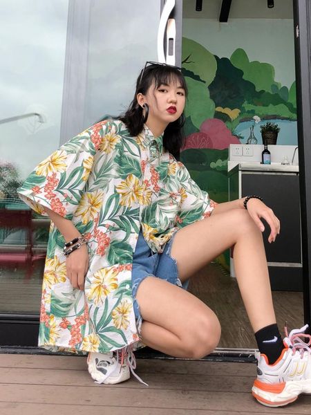 women's blouses & shirts harajuku loose block blouse bf street trend colour five-sleeve medium-long leisure shirt, White
women's blouses & shirts harajuku loose block blouse bf street trend colour five-sleeve medium-long leisure shirt, White