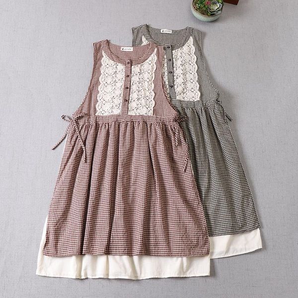 casual dresses japan style plaid cotton linen vest dress loose o-neck embroidery elastic waist sleeveless women, Black;gray
casual dresses japan style plaid cotton linen vest dress loose o-neck embroidery elastic waist sleeveless women, Black;gray