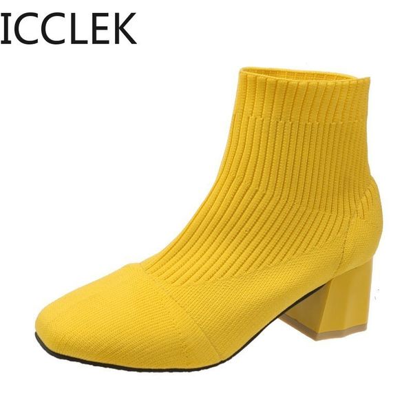 women sock boots knit fabric med heel round toe pumps boot short ankle length female fashion heels autumn winter 210428, Black
women sock boots knit fabric med heel round toe pumps boot short ankle length female fashion heels autumn winter 210428, Black
