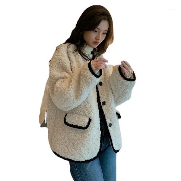 women's wool & blends winter coat loose solid color woolen autumn and casual suit, Black
women's wool & blends winter coat loose solid color woolen autumn and casual suit, Black