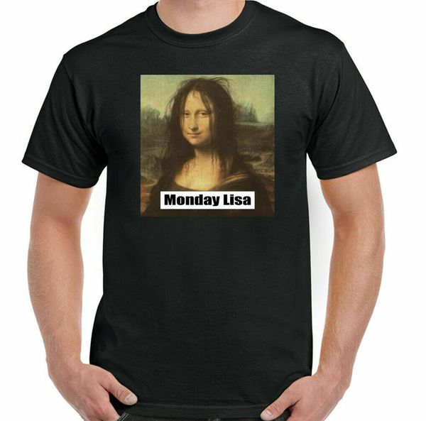 Monday Lisa T-Shirt Mens Funny Mona Parody Messy Hair Work Office Humour Top, White;black
Monday Lisa T-Shirt Mens Funny Mona Parody Messy Hair Work Office Humour Top, White;black