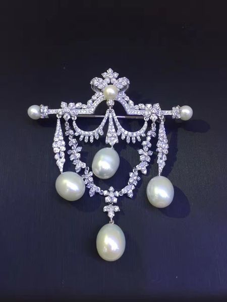 natural fresh water pearl brooch pins 925 sterling silver with cubic zircon vintage victoria tear drop shape, Gray
natural fresh water pearl brooch pins 925 sterling silver with cubic zircon vintage victoria tear drop shape, Gray
