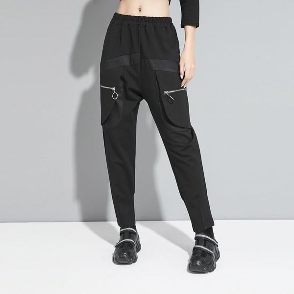women's pants & capris summer women sports harem autumn pocket cargo black block patchwork elastic waist casual ladies loose trouser, Black;white
women's pants & capris summer women sports harem autumn pocket cargo black block patchwork elastic waist casual ladies loose trouser, Black;white