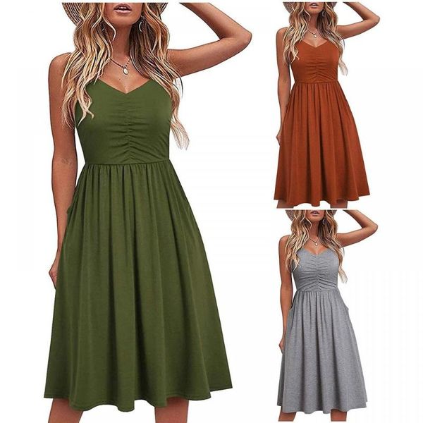 casual dresses beach boho solid color dress 2021 v-neck sleeveless loose a-line summer women midi sling vestidos, Black;gray
casual dresses beach boho solid color dress 2021 v-neck sleeveless loose a-line summer women midi sling vestidos, Black;gray