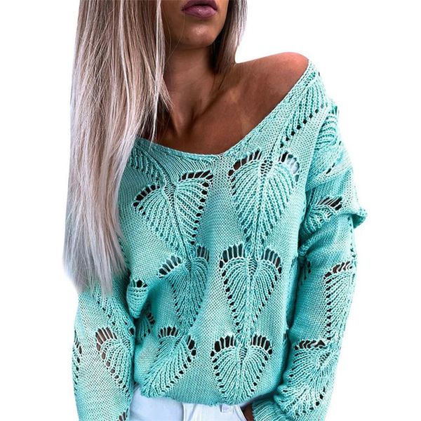 women solid color hollow out sweater, v neck long sleeve casual pullover knitwear outfits women's sweaters, White;black
women solid color hollow out sweater, v neck long sleeve casual pullover knitwear outfits women's sweaters, White;black