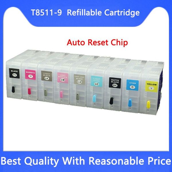 ink cartridges t8511 t8512 t8513 t8514 t8515 t8516 t8517 t8518 t8519 empty refillable cartridge with auto reset chip for p808 printer
ink cartridges t8511 t8512 t8513 t8514 t8515 t8516 t8517 t8518 t8519 empty refillable cartridge with auto reset chip for p808 printer