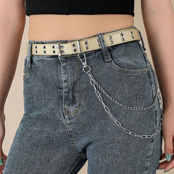 belts fashion casual women hip hop punk metal chain belt adjustable double eyelet pin buckle black leather waistband for jeans trouser, Black;brown
belts fashion casual women hip hop punk metal chain belt adjustable double eyelet pin buckle black leather waistband for jeans trouser, Black;brown