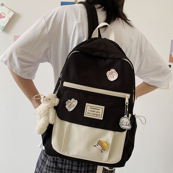trendy women cute backpack nylon female harajuku school bag college book lady badge backpack kawaii fashion girl bag student new k726
trendy women cute backpack nylon female harajuku school bag college book lady badge backpack kawaii fashion girl bag student new k726