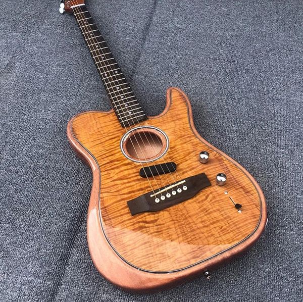 rare acoustasonic tele amber flame maple hollow body electric guitar deep c mahogany neck, chrome hardware, vintage tuners
rare acoustasonic tele amber flame maple hollow body electric guitar deep c mahogany neck, chrome hardware, vintage tuners
