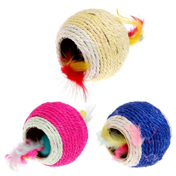 lovely sisal rope feather ball teaser scratch chew play toy for pet cat kitten toys
lovely sisal rope feather ball teaser scratch chew play toy for pet cat kitten toys