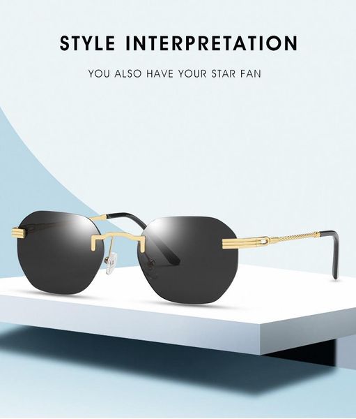sunglasses fashion women rimless luxury gradient gray pink sun glasses ladies vintage travel style shades uv400 eyewear, White;black
sunglasses fashion women rimless luxury gradient gray pink sun glasses ladies vintage travel style shades uv400 eyewear, White;black