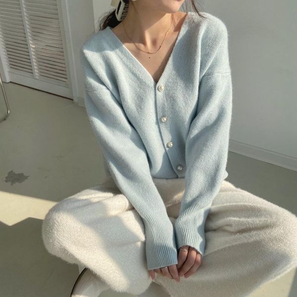 women's knits & tees cardigan women sweater 2021 winter korean fashion blue v-neck knitted lady clothes solid casual pink warm loose co, White
women's knits & tees cardigan women sweater 2021 winter korean fashion blue v-neck knitted lady clothes solid casual pink warm loose co, White