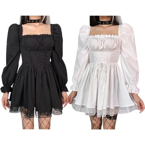 casual dresses women lolita corset dress, adults tie-up solid color square collar puff sleeve lace 2022, Black;gray
casual dresses women lolita corset dress, adults tie-up solid color square collar puff sleeve lace 2022, Black;gray