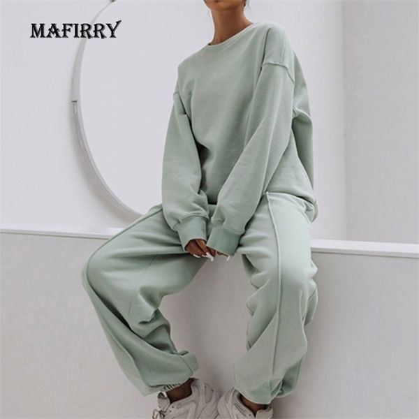women two piece loose sports solid loungewear suits spring autumn o-neck full sleeve casual ladies sets elastic waist streetwear 220315, White
women two piece loose sports solid loungewear suits spring autumn o-neck full sleeve casual ladies sets elastic waist streetwear 220315, White