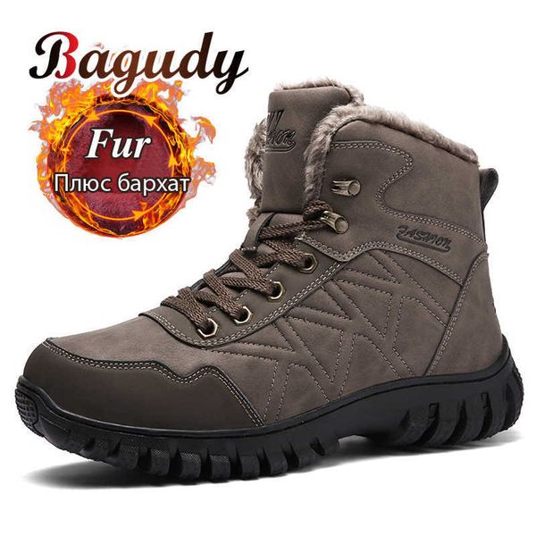 winter men's boots super warm winter footwear men snow boots waterproof leather outdoor male military hiking boots 210619, Black
winter men's boots super warm winter footwear men snow boots waterproof leather outdoor male military hiking boots 210619, Black