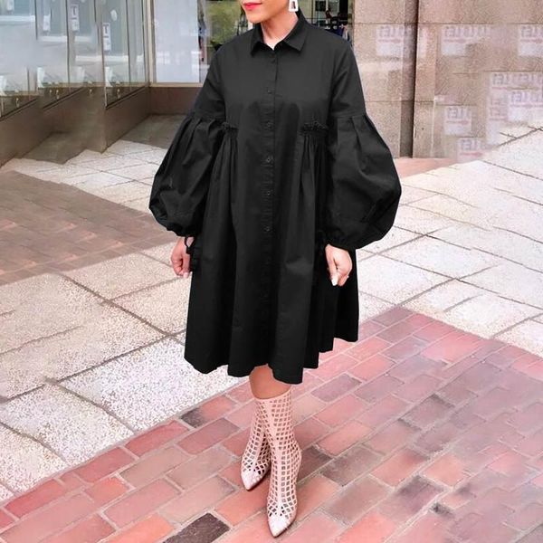 casual dresses 5xl women dress 2021 spring autumn turn down neck long lantern sleeve plus size bohemain vestidos knee-length sundress, Black;gray
casual dresses 5xl women dress 2021 spring autumn turn down neck long lantern sleeve plus size bohemain vestidos knee-length sundress, Black;gray