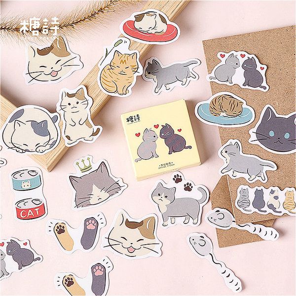 

6Pieces/Lot 2021 New Lovely Cat Diary Memo Pad Plaids and Lines Note Sticky Paper Stationery Delicate Stickers Bookmark Label