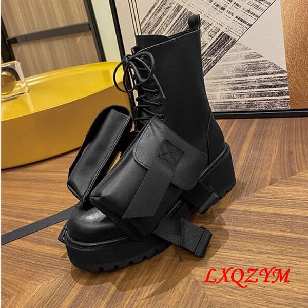 boots lxqzym thick-soled genuine leather pocket british style black short trend personality bag plus size 34~43
boots lxqzym thick-soled genuine leather pocket british style black short trend personality bag plus size 34~43