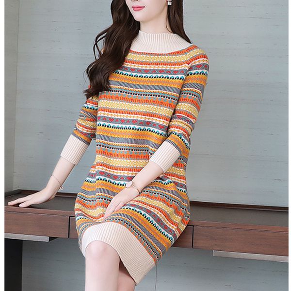 women's sweaters arrival long fall in knitted pullovers ladies sleeves the casual neck printed pull dress striped women's blouses, White;black
women's sweaters arrival long fall in knitted pullovers ladies sleeves the casual neck printed pull dress striped women's blouses, White;black