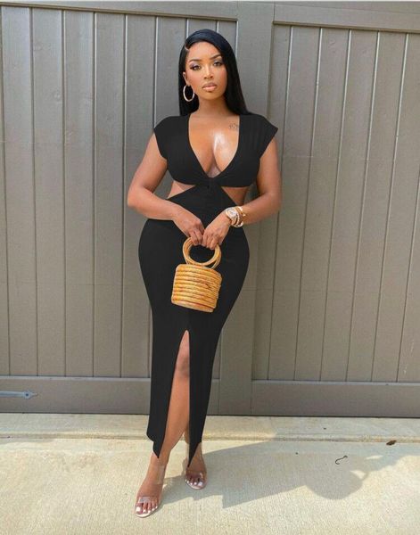 casual dresses 2021 women fashion summer high street style long sleeveless deep v pure color ankle-length, Black;gray
casual dresses 2021 women fashion summer high street style long sleeveless deep v pure color ankle-length, Black;gray