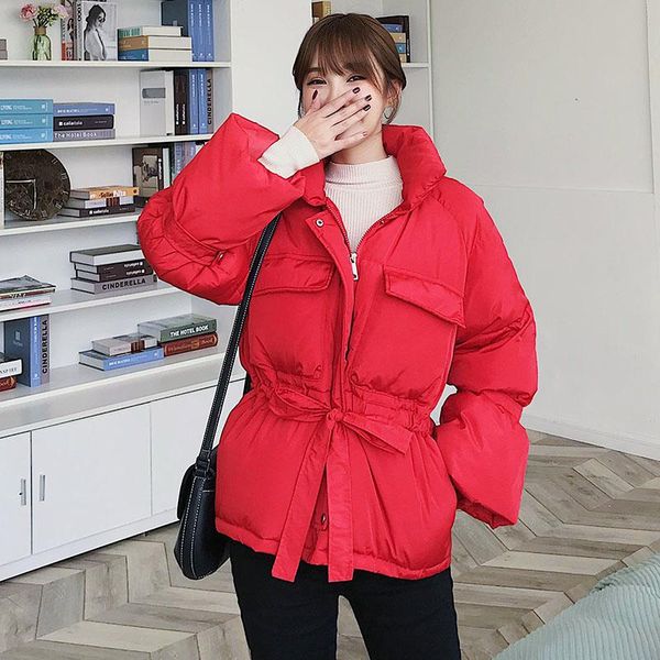 women's down & parkas women winter jackets 2021 fashion thick warm lantern sleeve slim solid sweet for female, Black
women's down & parkas women winter jackets 2021 fashion thick warm lantern sleeve slim solid sweet for female, Black