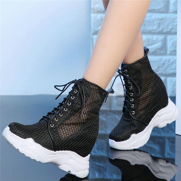 boots wedges trainers women lace up super high heels ankle female summer breathable mesh fashion sneakers casual shoes, Black
boots wedges trainers women lace up super high heels ankle female summer breathable mesh fashion sneakers casual shoes, Black