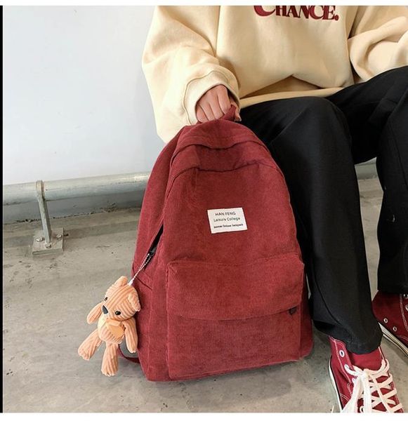 backpack pb4058 2021 simple solid color large capacity student men and women all-match corduroy
backpack pb4058 2021 simple solid color large capacity student men and women all-match corduroy