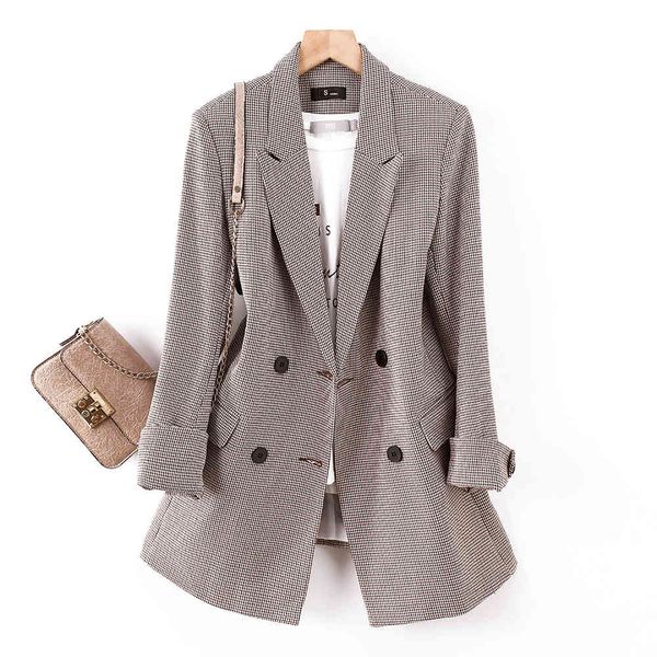 women's suits & blazers casual women double breasted plaid blazer female fashion coat for spring autumn outerwear long loo, White;black
women's suits & blazers casual women double breasted plaid blazer female fashion coat for spring autumn outerwear long loo, White;black